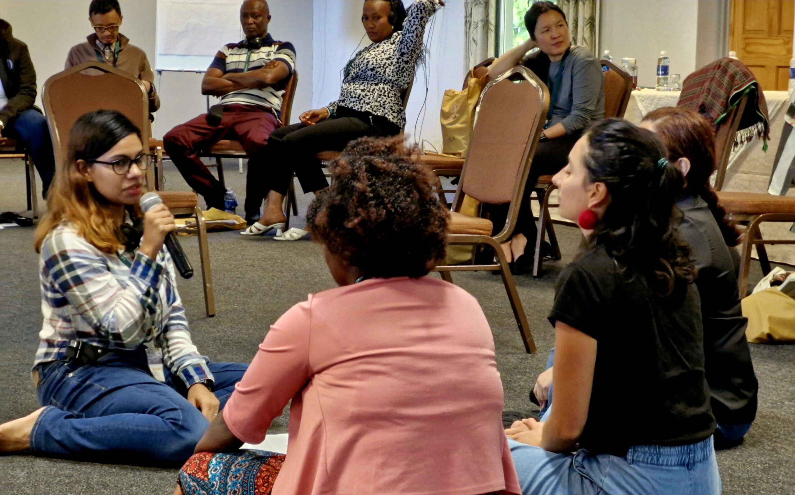 Fariha Jesmin (left) at the Gender Learning Exchange in Zimbabwe in May 2024.