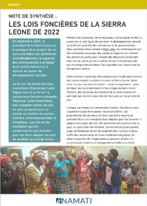 Les lois foncières de la Sierra Leone de 2022