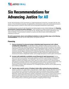 Six Recommendations for Advancing Justice for All